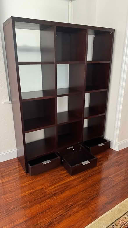 Photo of free Tall wooden bookshelf open boxes (4th Street & 38th Ave) #4