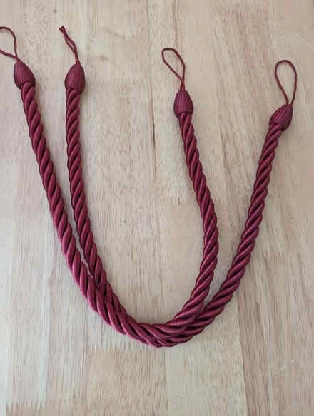Photo of free Pair of dark red cord curtains tie backs (Grangeway area NN10) #1