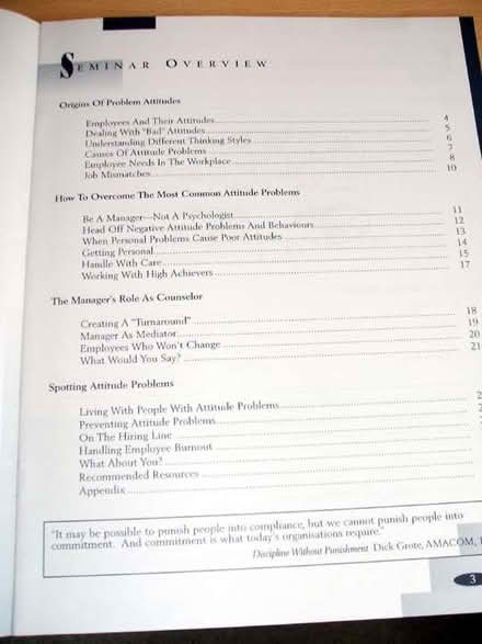 Photo of free "Staff Attitude" Training Manual (Bexhill TN39) #2