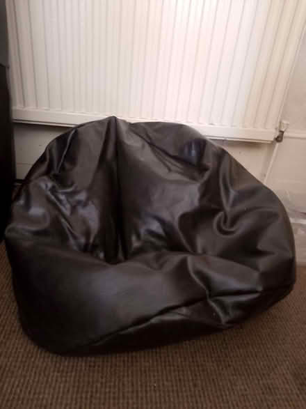 Photo of free Brown Leather Beanbag (Eastbourne BN21) #1