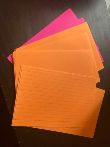 Photo of free Large pink/orange index cards (Silver Spring) #1