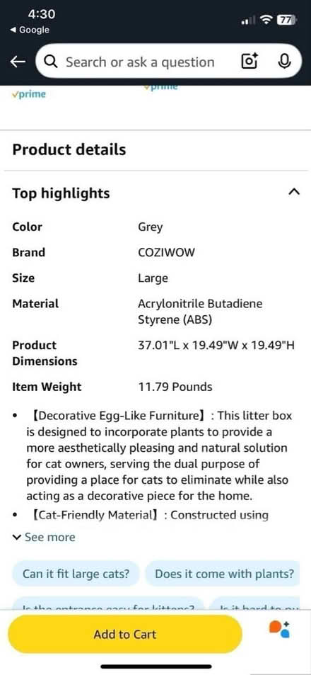 Photo of free New/Unused Cat Box (University Heights) #2