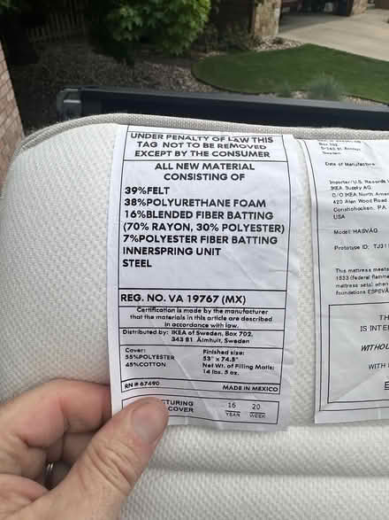 Photo of free IKEA Hasvaq Full Size mattress (West Fort Collins) #3