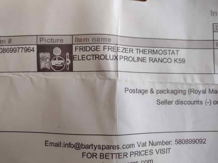 Photo of free Fridge thermostat (Pokesdown BH5) #1
