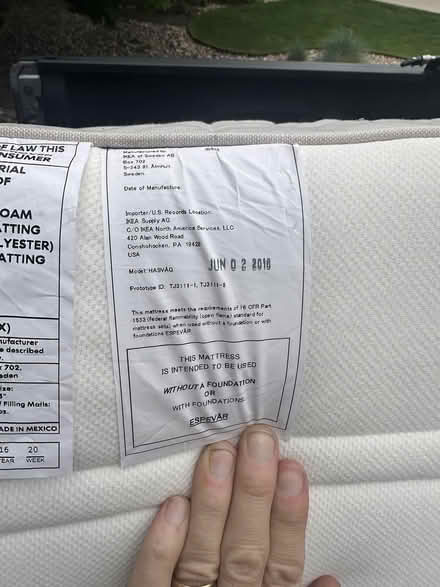 Photo of free IKEA Hasvaq Full Size mattress (West Fort Collins) #4