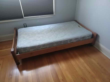 Photo of free Twin bed and wooden frame (Northside San Jose) #1