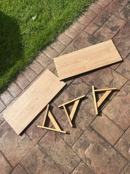 Photo of free Wooden shelves plus brackets (Overton LL13) #1