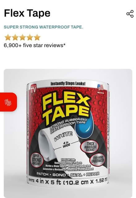 Photo of water seal tape (20722 - near Peace Cross) #1