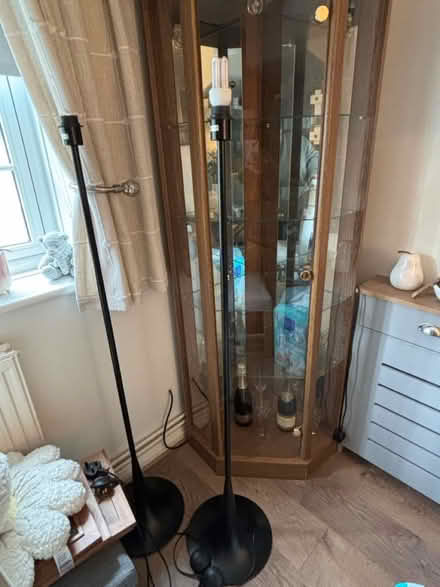 Photo of free 2 black standard lamps only (Letchworth SG6) #1