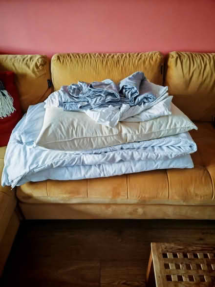 Photo of free Bed sheets, duvet and pillow (Bow E3) #1