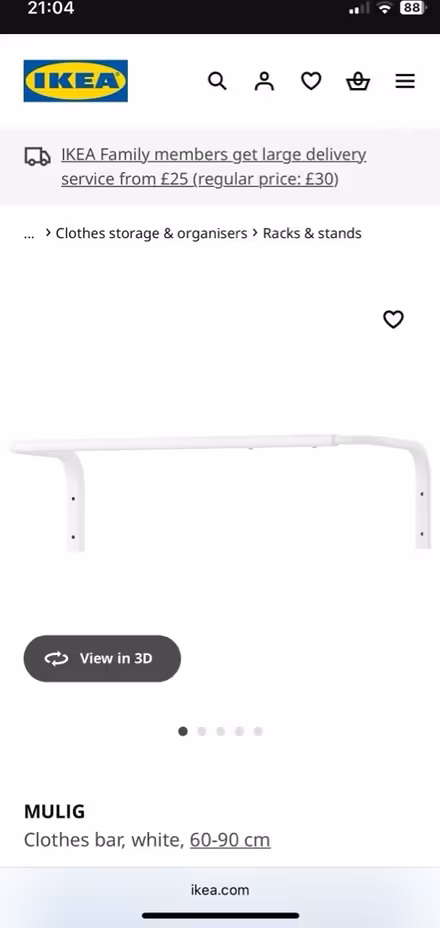 Photo of free Ikea wall mounted clothes rail (Taffs Well CF15) #1