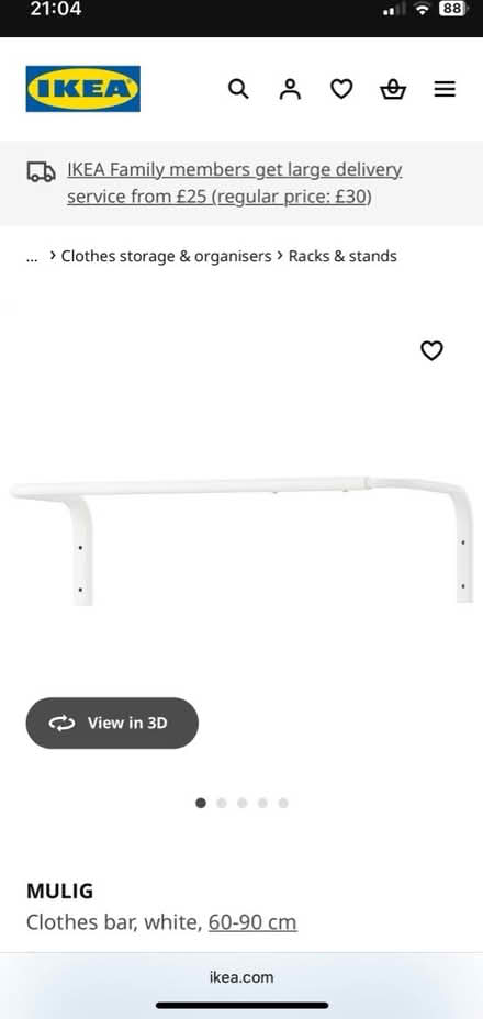 Photo of free Ikea wall mounted clothes rail (Taffs Well CF15) #1