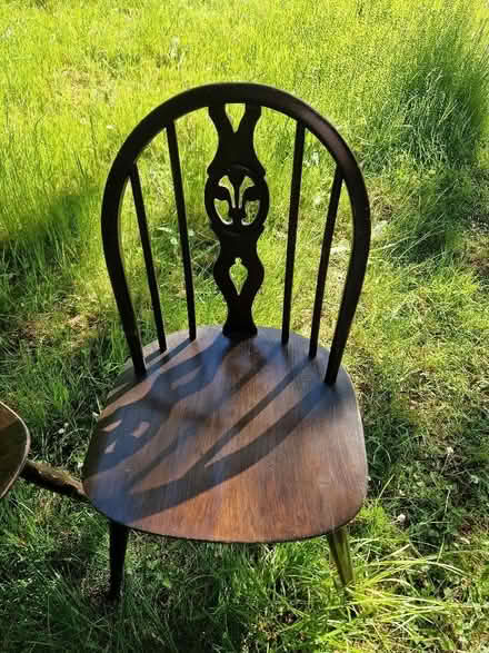 Photo of free Four dark Ercol windsor dining chairs (Fishers Green SG1) #3