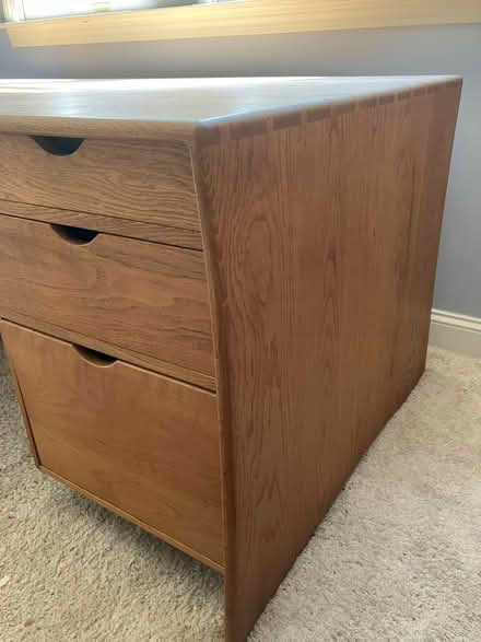 Photo of free Solid oak, large desk (Arlington Center) #2
