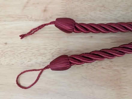 Photo of free Pair of dark red cord curtains tie backs (Grangeway area NN10) #2
