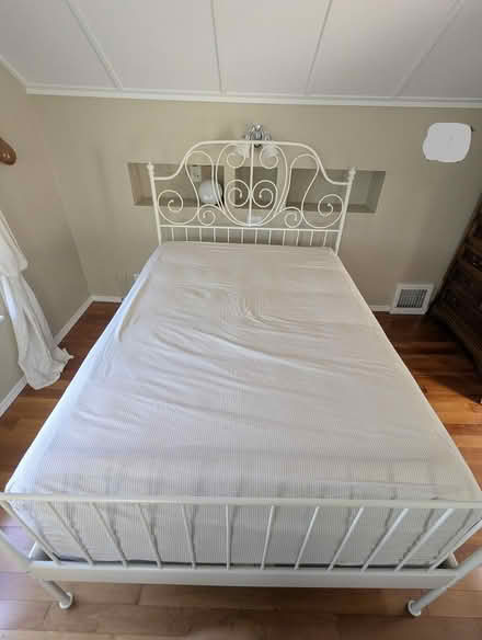 Photo of free Full size bed: frame + mattress (Lake City/Cedar Park) #1