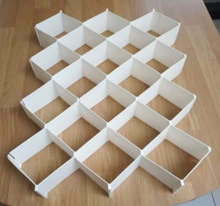 Photo of free 11 piece white drawer dividers adjustable plastic organizers (Bounds Green N11) #1