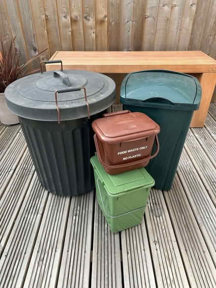 Photo of free 4 x Bins - Garden, kitchen & recycling (Walcombe BA5) #1