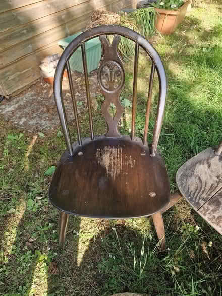 Photo of free Four dark Ercol windsor dining chairs (Fishers Green SG1) #2