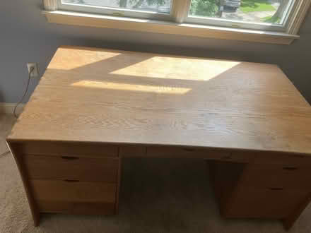 Photo of free Solid oak, large desk (Arlington Center) #3
