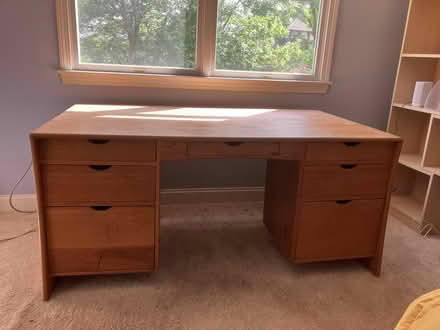 Photo of free Solid oak, large desk (Arlington Center) #1