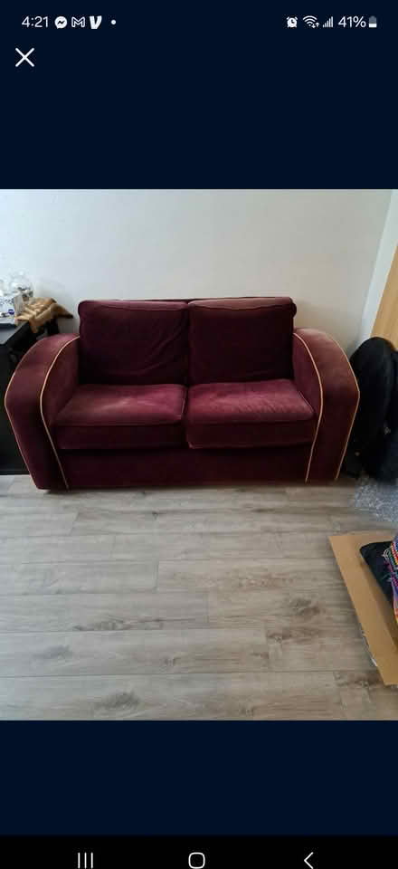 Photo of free Purple Loveseat (Greenwood) #1