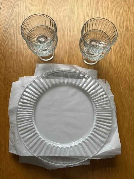 Photo of free Glassware - 6 large plates plus bowls (Twyford RG10) #1