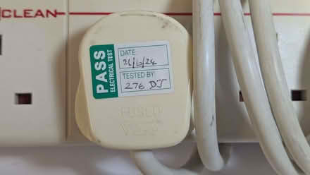 Photo of free Extension cable with six sockets, white mains plug (Portsea PO1) #1