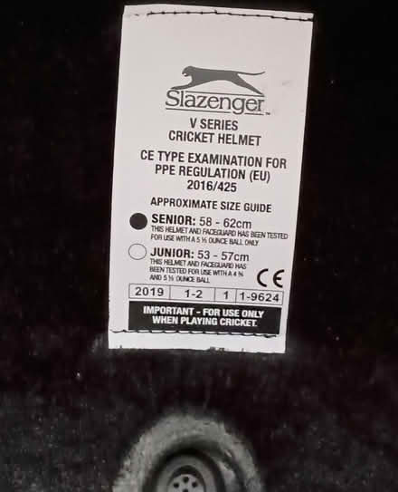 Photo of free Cricket helmet - like new (Hornsey N8) #2
