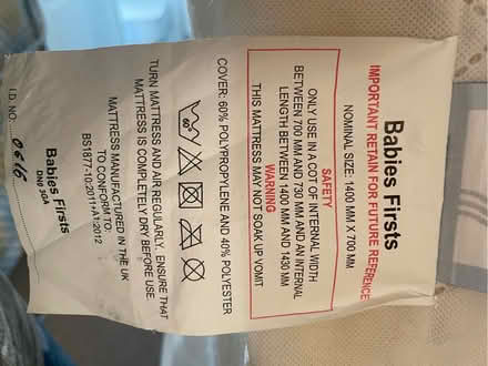 Photo of free Cot mattress (Widford CM1) #3