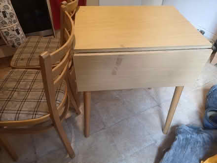 Photo of free Wooden kitchen table and two chairs (Wollaton NG8) #3
