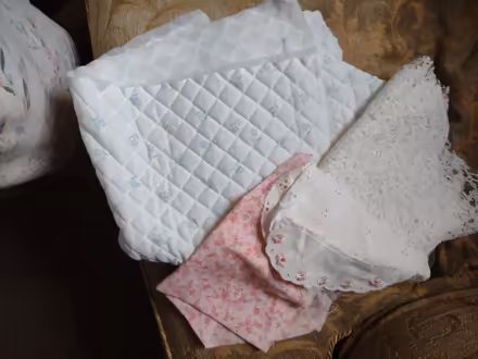 Photo of free Very Small Pieces Of Fabric, Quilted Lace (CT9) #2