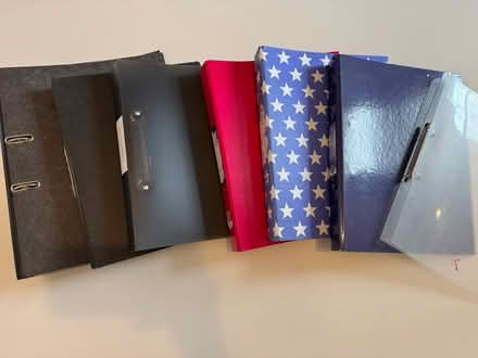 Photo of free 7 x ring binders + plastic wallets (Levenshulme, M19) #1