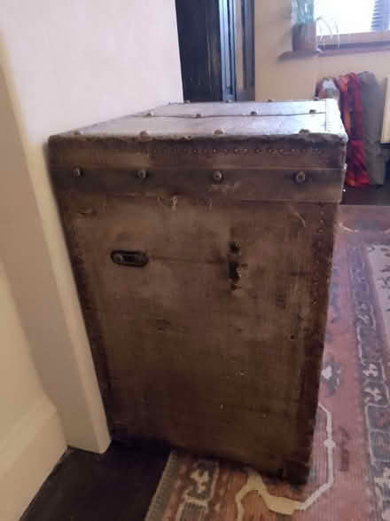 Photo of free Old cloth covered wooden chest (Higher Bebington CH63) #3