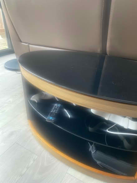 Photo of free Glass/wood tv stand/coffee table (Banstead SM7) #2