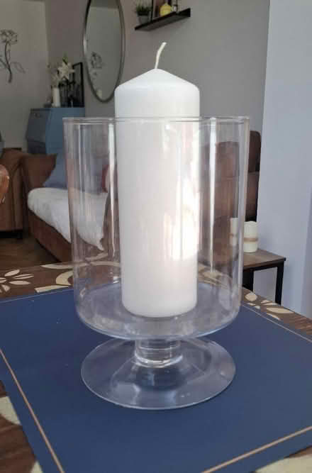 Photo of free Large glass candle votive / vase (Boughton Monchelsea ME17) #3
