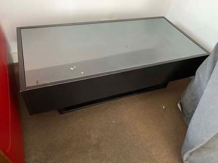 Photo of free coffee table with glass top and drawers (Finsbury Park N4) #1
