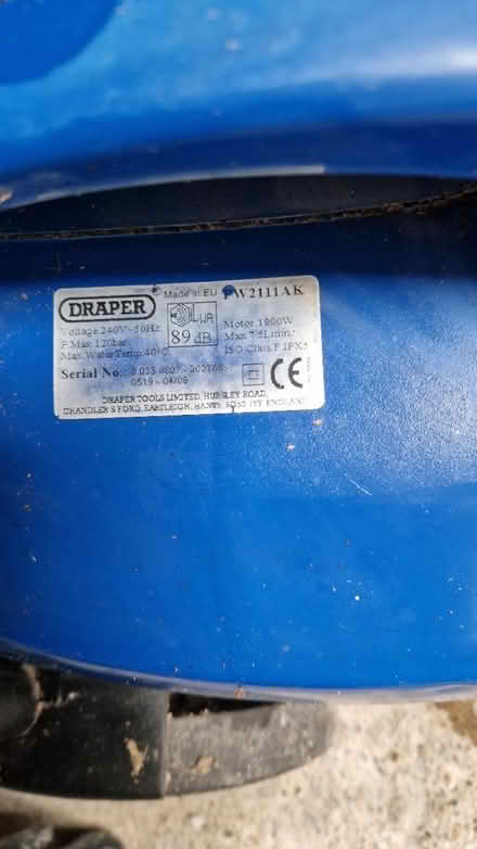 Photo of free Draper 120b Pressure Washer (belper DE56) #2