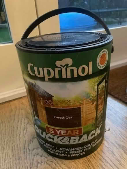 Photo of free 5L can of Forest Oak Cuprinol fence paint. Opened unused. (Hanwell W13) #1
