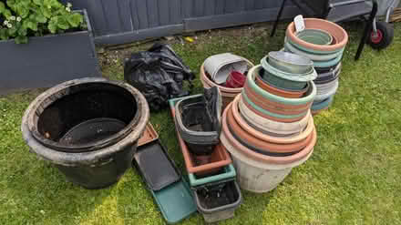 Photo of free Large plant pots and saucers (SY11) #1