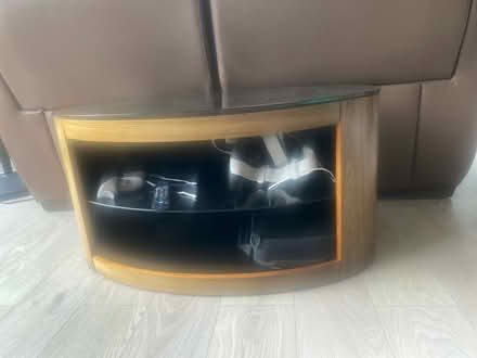 Photo of free Glass/wood tv stand/coffee table (Banstead SM7) #3
