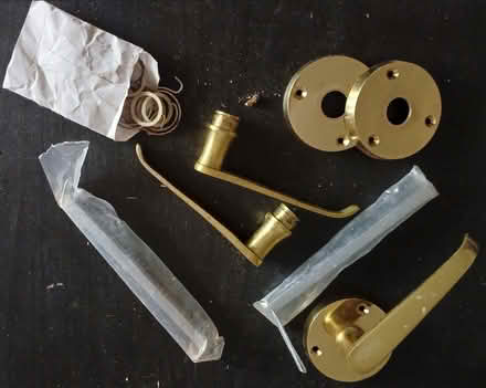 Photo of free 3 Brass Door Handles (Brailsford DE6) #1