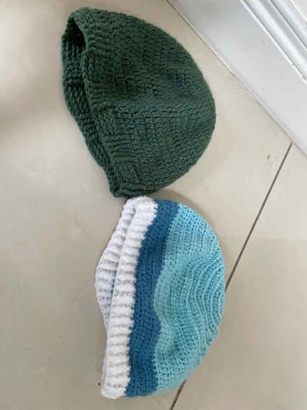Photo of free 2 large crocheted beanie hats (BT9) #1