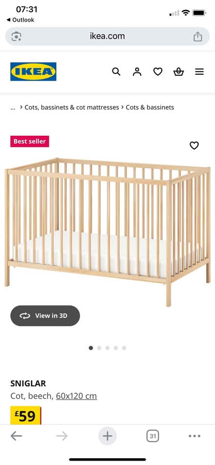 Photo of free Cot with mattress & sheets (N1) #1