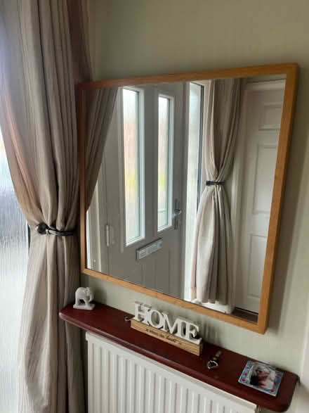 Photo of free Pine framed mirror (Clevedon BS21 near Aldi.) #1