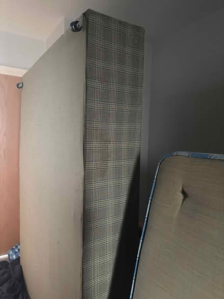 Photo of free Blue Checkered Mattress+Stand/Frame (Lucan, Co.Dublin Ireland) #3