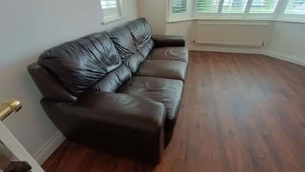 Photo of free 3 seat leather sofa (Stanford in the Vale SN7) #1