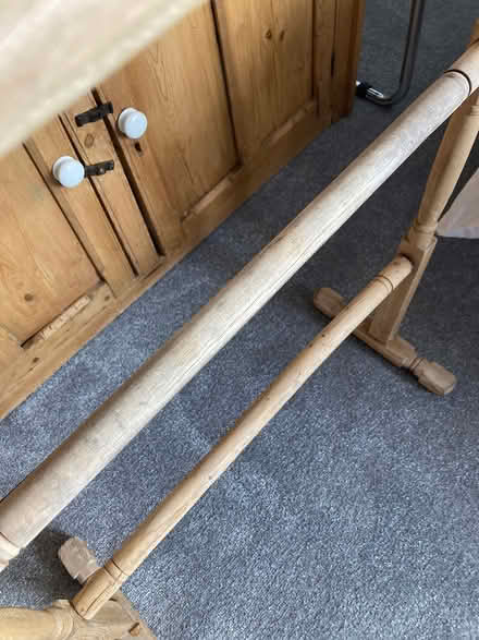 Photo of free Wobbly antique pine clothes horse (Bn36fe) #2