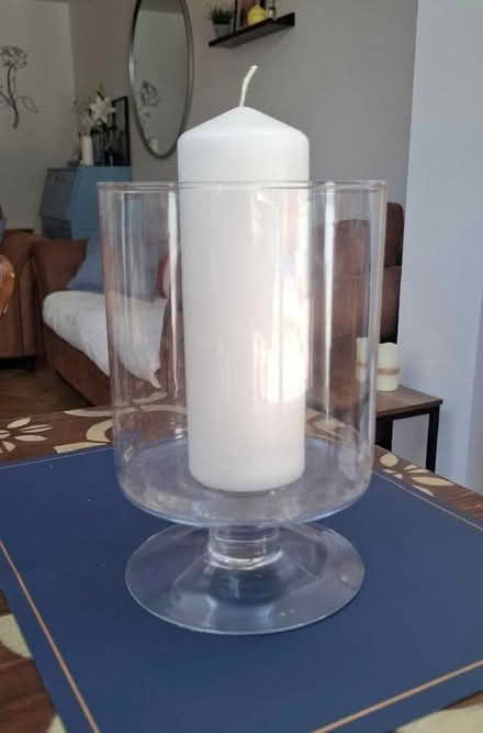 Photo of free Large glass candle votive / vase (Boughton Monchelsea ME17) #3