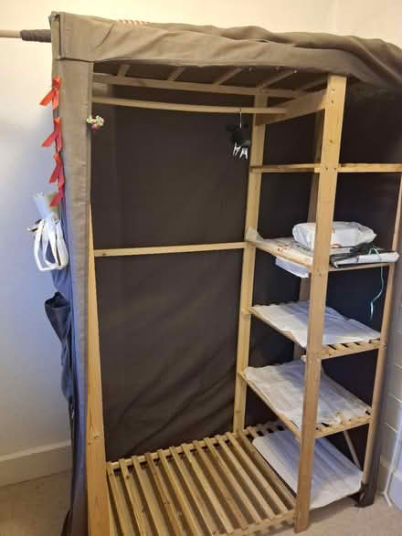 Photo of free a pine and canvas wardrobe (CB5 8PA) #1